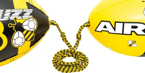 Vista 2 de Airhead ORB Buzz Double Towable Tube Ball for Rope Lift to Reduce Water Spry, 60 ft with 4,100 lb Break Strength