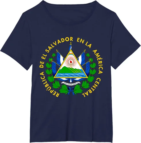 Vista 18 de Camiseta con diseño de emblema de la bandera de El Salvador