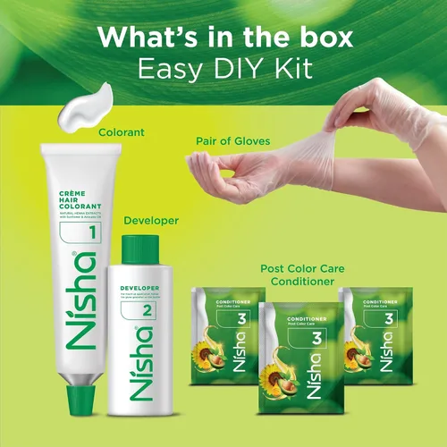 Vista 5 de Nisha Crème - Tinte permanente para el cabello, color marrón natural (paquete de 2)