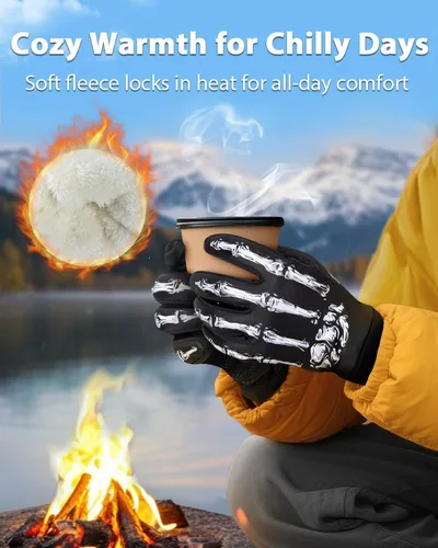 Vista 2 de RIGWARL Guantes impermeables para clima frío y frío, guantes de invierno para hombres y mujeres con pantalla táctil