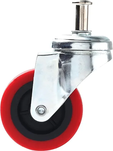 Vista 2 de Paquete de 4 Ruedas Giratorias Resistentes de 2.5 Pulgadas para Carrito de Servicio Creeper Taburete con Montaje en Poste