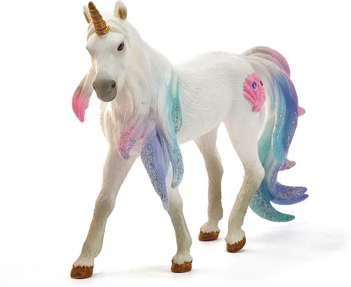 Vista 2 de Schleich bayala Mythical - Yegua de unicornio marino decorada con detalles brillantes, diamantes de imitación y gemas, juguete divertido y duradero