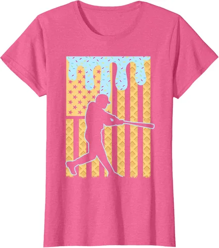 Vista 94 de Camiseta de béisbol Drip Boys Dripping Ice Cream Baseball American Flag, Negro -, Pequeña