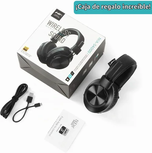 Vista 7 de Antetek - Auriculares inalámbricos Bluetooth 5.0 sobre la oreja de 30 horas de batería, radio FM, reproductor de MP3, micro SD/TF con controladores