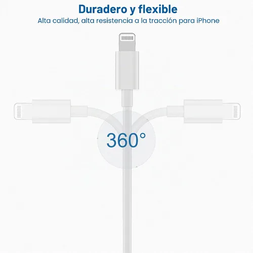 Vista 5 de Paquete de 2 cables USB C a Lightning, cargador tipo C de 10 pies, cable de carga rápida compatible con Apple iPhone 14/14 Pro/14Pro Max/13/13