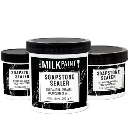 Vista 8 de Real Milk Paint, Sellador para concreto, granito, encimeras, mármol, pizarra, esteatita y sellador de esteatita, 16 onzas