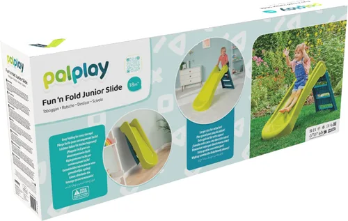 Vista 9 de Fun N Fold Slide para niños, juego para interiores o exteriores con escalones anchos y superficie deslizante suave para un juego activo seguro