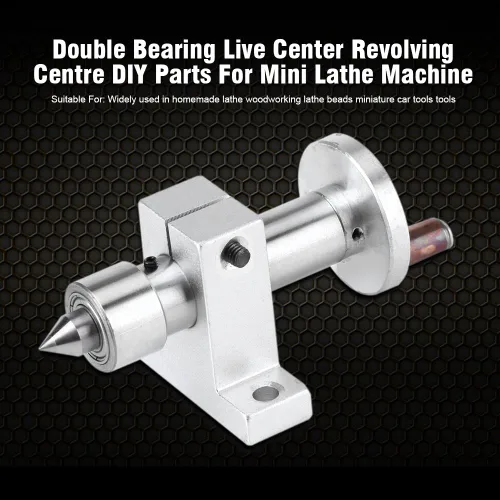 Vista 6 de Centro giratorio de doble rodamiento ajustable Centro giratorio Piezas de bricolaje para mini máquina de torno Herramienta de carpintería