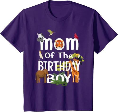 Vista 28 de Camiseta de fiesta de animales con temática de zoológico para niño de cumpleaños, Negro