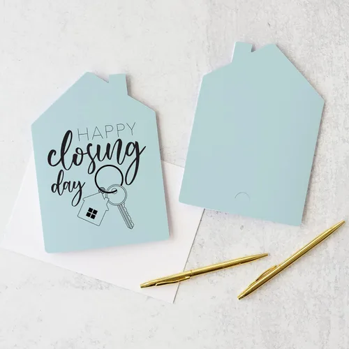 Vista 6 de Set of "Happy Closing Day" Greeting Cards Envelopes Included 4-GC002