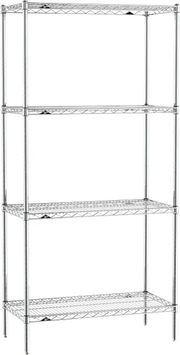 Vista 6 de Metro EZ1860NC-4 Super Erecta - Estantería de alambre industrial Paquete de Conveniencia de 4 estantes, cromado, 18" x 60" x 74.5