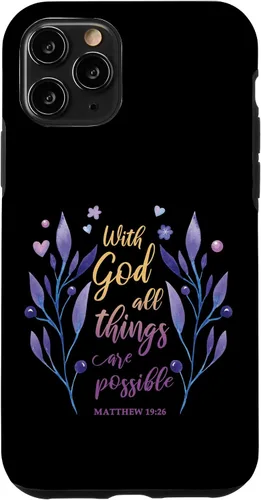 Vista 29 de with God All Things are Possible Matthew 19:26 Christian Case for iPhone 16