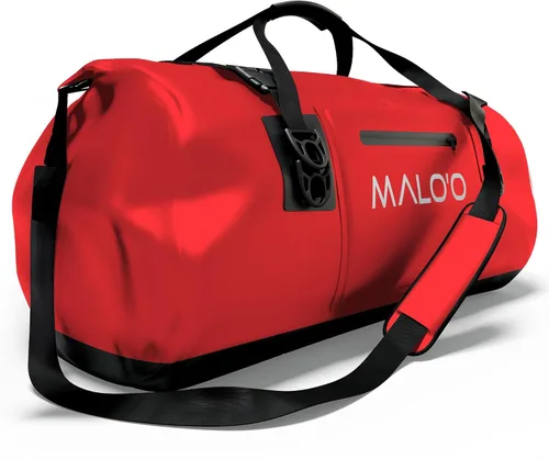 Vista 19 de Bolsa de lona impermeable Malo’o, bolsa de equipo resistente enrollable impermeable con correas para el hombro y bucles Molle, bolsa marina de lona