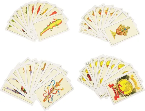 Vista 2 de CDBXRA 2 barajas de cartas españolas Cartas Españolas, Baraja Española, Briscas Cards Puerto Rico, naipes mexicanos, cartas españolas de plástico