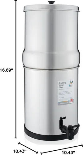 Vista 9 de British Berkefeld Doulton W9361139 - Sistema de filtración de agua para encimera por gravedad, 2.25 galones, fabricado en Reino Unido