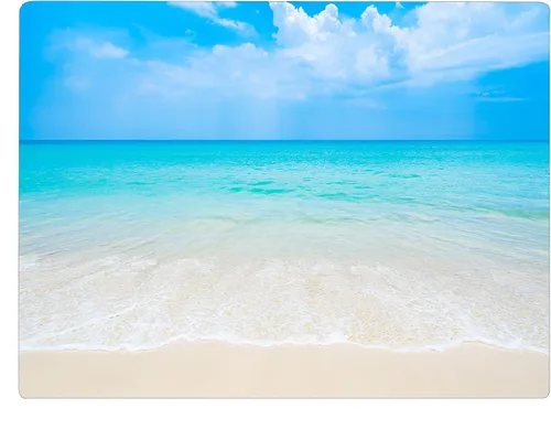 Vista 11 de Coastal Shoreline Waves Sandy Beach Tabla de cortar de vidrio para cocina, regalo decorativo (playa)