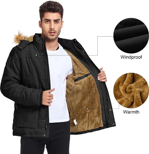 Vista 5 de Chaqueta de esquí impermeable de invierno para hombre, abrigo con capucha cálido y resistente al viento