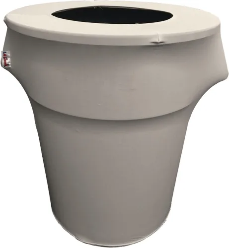 Vista 21 de LA Linen Funda elástica de elastano ajustable para cubo de basura Slim Jim de 23 galones, cubierta de contenedor de residuos, decoración de patio