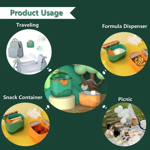Vista 3 de WAN-WAN Dispensador de fórmula para bebés sobre la marcha, contenedor de fórmula de leche en polvo para viajes