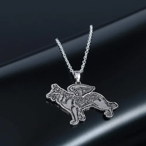 Vista 3 de AILUOR Collar de perro pastor alemán, colgante de perro con corazón de amor y galgo para perro