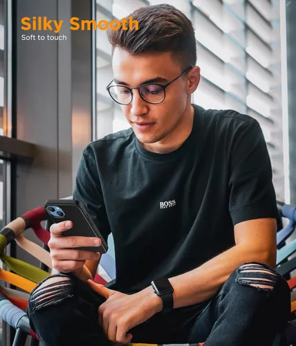Vista 7 de Funda para iPhone 13 con protector de pantalla, antiarañazos, funda de silicona líquida para iPhone 13, funda protectora a prueba de golpes, funda