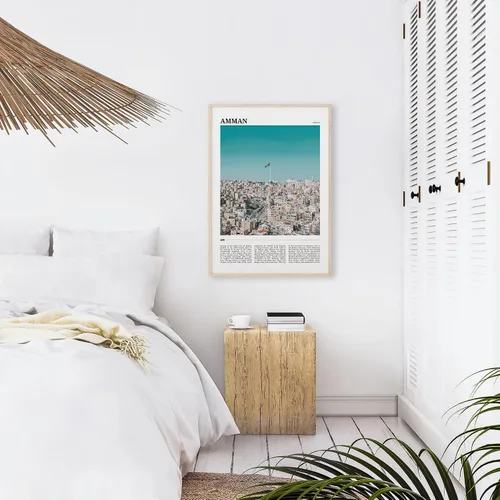 Vista 6 de Póster de viaje de Amman, arte de pared de Ammán, impresión de póster de ammán, foto de ammán, decoración de ammán, Jordania