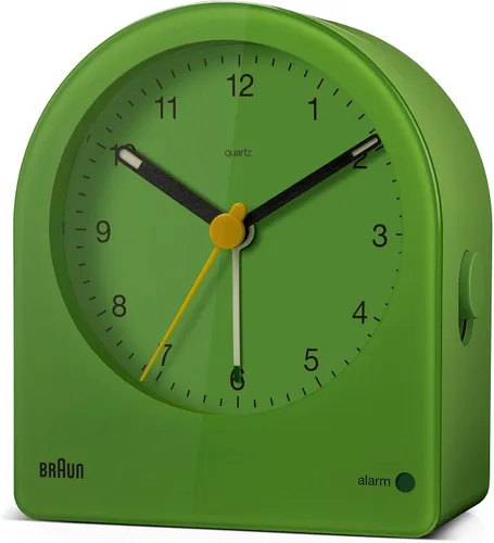 Vista 2 de Braun Reloj despertador analógico clásico con repetición y retroiluminación continua, movimiento de cuarzo silencioso, esfera fácil de leer, alarma