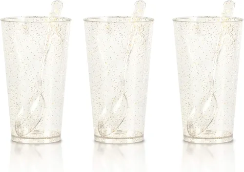 Vista 5 de zappy 50 vasos desechables de plástico para pared recta, vasos de postre transparentes y cucharas de degustación, vasos para postres y aperitivos