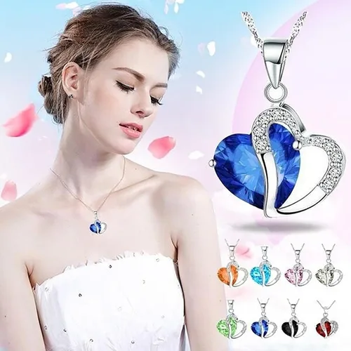 Vista 3 de ZYooch - Dije con la palabra Mom grabada para mujer collar de compromiso de diamantes de imitación joyas para regalar