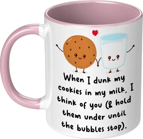 Vista 11 de When I Dunk My Cookies In My Milk I Think Of You - Novelty Coffee Mug White and Many Cute Colors - Funny Gift for Birthday Christmas Thanksgiving