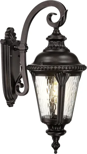 Vista 21 de Emliviar XE265B-M BK-SW - Lámpara de pared clásica negra de 24.4 pulgadas, color negro, para pasillo, base E26 de 60 W máximo, XE265B-M BK-SW