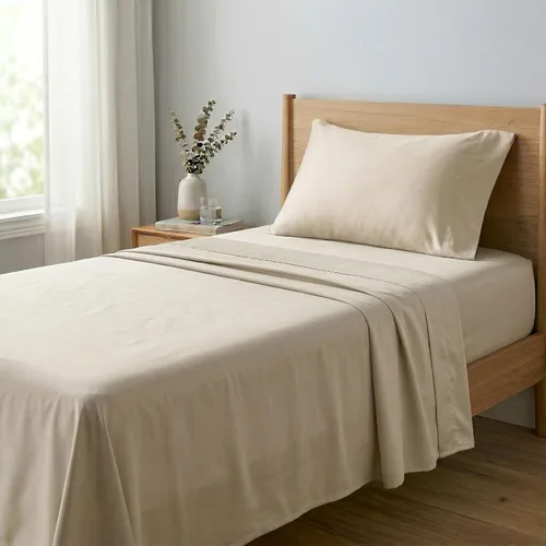 Vista 16 de Beckham Hotel Collection Juego de sábanas tamaño Twin 100% algodón, ropa de cama de satén de lujo 500TC, bolsillo profundo de 16", que absorbe