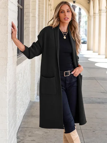 Vista 9 de ANRABESS - Cárdigan largo para mujer, suéter de tamaño extragrande con parte frontal abierta, abrigo de punto 2024, prendas de moda de otoño