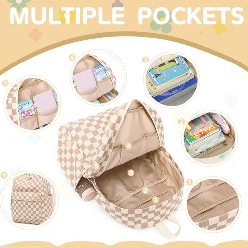 Vista 20 de Bluboon Juego de mochila para adolescentes, mochila escolar para niñas, lonchera y lápices, bolsas para estudiantes, 3 en 1