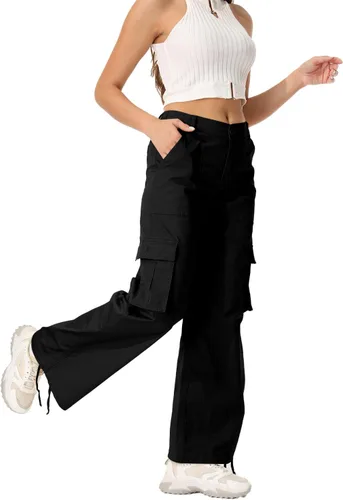 Vista 6 de Pantalones cargo para mujer, de secado rápido, informales, militares, militares, camuflaje, combate, trabajo, pantalones casuales con bolsillos