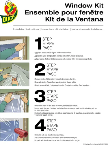 Vista 5 de Duck 286218 - Kit de aislamiento de ventana de película retráctil para puerta de patio extragrande, 1 unidad, transparente