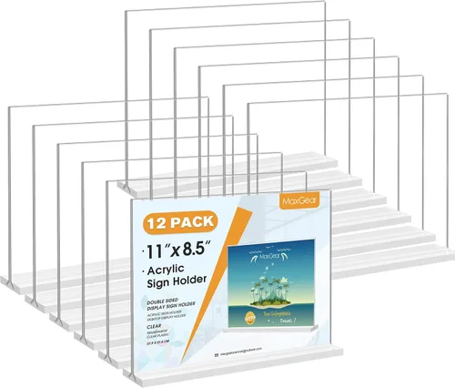 Vista 9 de MaxGear Soporte acrílico para letreros de 8.5 x 11 pulgadas, soporte
