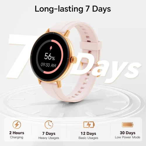 Vista 6 de Smart Watch for Women,1.57" Touch Screen Smartwatch for iPhone& Samsung& Android,Answer/Make Call,Fitness Tracker with Heart Rate/SpO2/Sleep Pink
