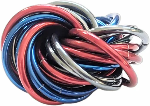 Vista 2 de Bola Fidget Möbii (MultiColor): Herramienta de juguete silenciosa para aliviar el estrés, ansiedad y estimular el ADHD para el hogar, viajes Cromo