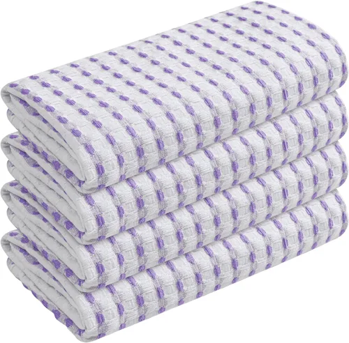 Vista 85 de TWINY threads Juego de toallas de cocina con diseño de diamante, 100% algodón, trapos grandes y trapos de lavado, absorbentes de secado rápido