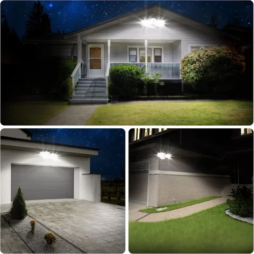 Vista 7 de Lepower Reflector LED de 3,000 lm para exteriores, de seguridad, controlada por interruptor, de 28 vatios con 2 cabezales ajustables, 5,500 K