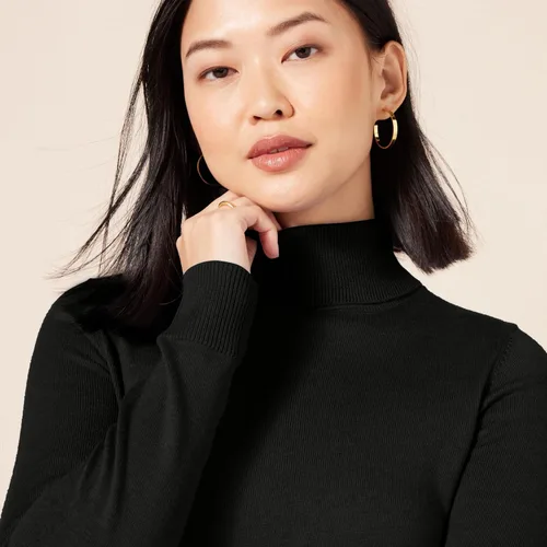 Vista 4 de Tienda Essentials Womens Classic-Fit Lightweight Long-Sleeve Turtleneck Sweater (Available in Plus Size)