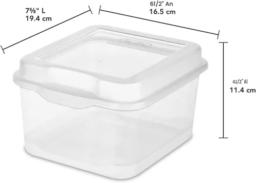 Vista 6 de Sterilite 18038612 caja de almacenamiento de tapa extraíble, transparente, pequeño