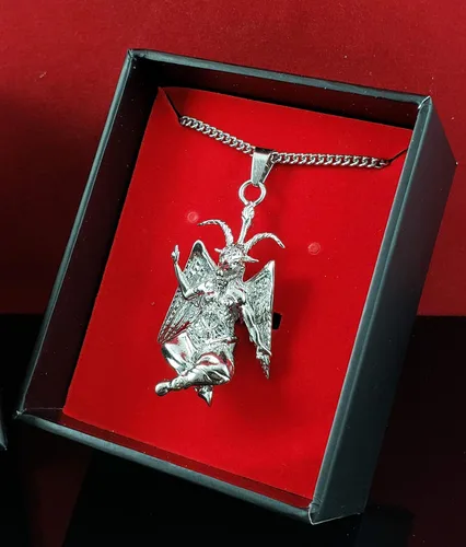 Vista 7 de Iglesia de Satanás Baphomet Colgante Collar 316L Acero Inoxidable Eliphas Levi
