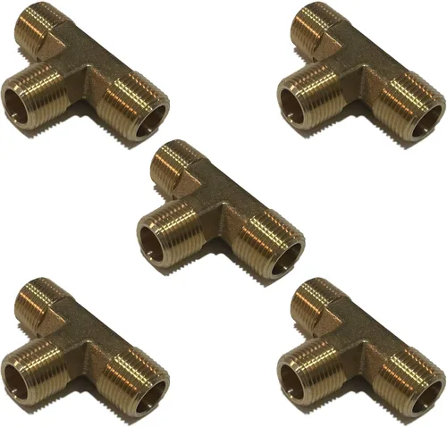 Vista 4 de Forjado todo macho TEE 3/8" NPT combustible/aire/agua/aceite/gas WOG (cantidad 01)