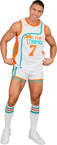 Vista 3 de Flint Tropics - Pantalones cortos de baloncesto blancos para adultos