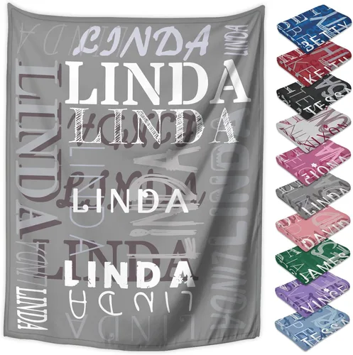 Vista 11 de Manta personalizada con texto y nombre para adultos y niños, regalo para cumpleaños, boda, día de San Valentín (30 x 40 pulgadas)