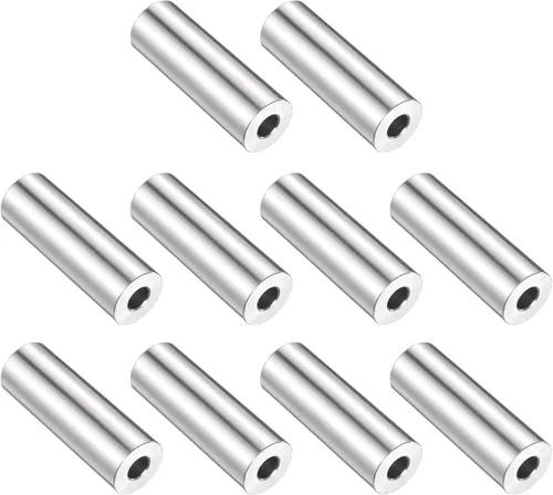 Vista 120 de uxcell 10 piezas de espaciador de acero inoxidable de 3/8" de diámetro interno x 3/4" de diámetro exterior x 1" de longitud, espaciador de rosca