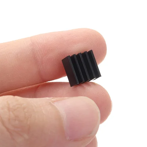 Vista 9 de Disipador de calor de aluminio negro con cinta adhesiva conductora térmica, enfriador de disipador de calor de 9 × 9 × 0.197 in para enfriar