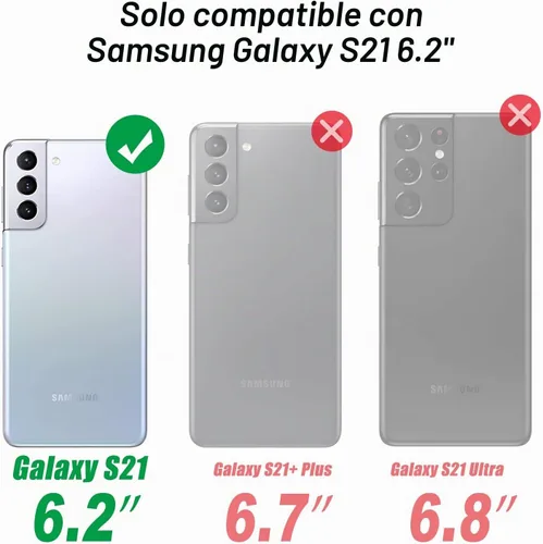 Vista 2 de IKAZZ Funda para Galaxy S21, Grado Militar Resistente a Golpes de Servicio Pesado Cubierta Protectora para Teléfono Pasa Prueba de Caída de 16 pies